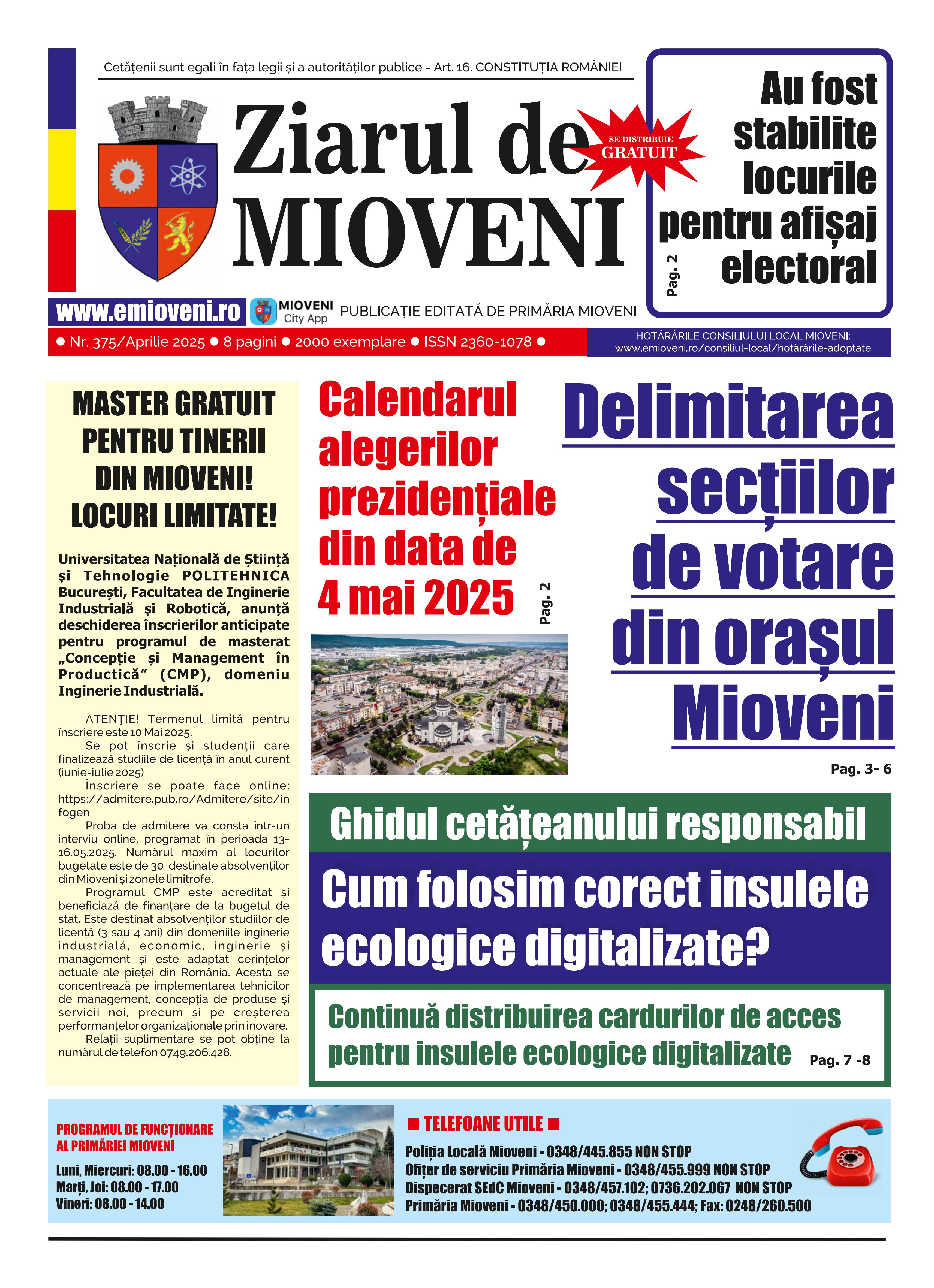 Ziarul de Mioveni nr. 375 - Aprilie 2025