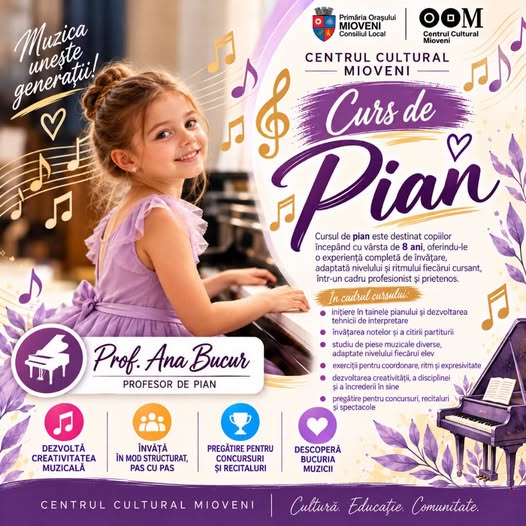 Descoperă bucuria muzicii la cursul de pian!